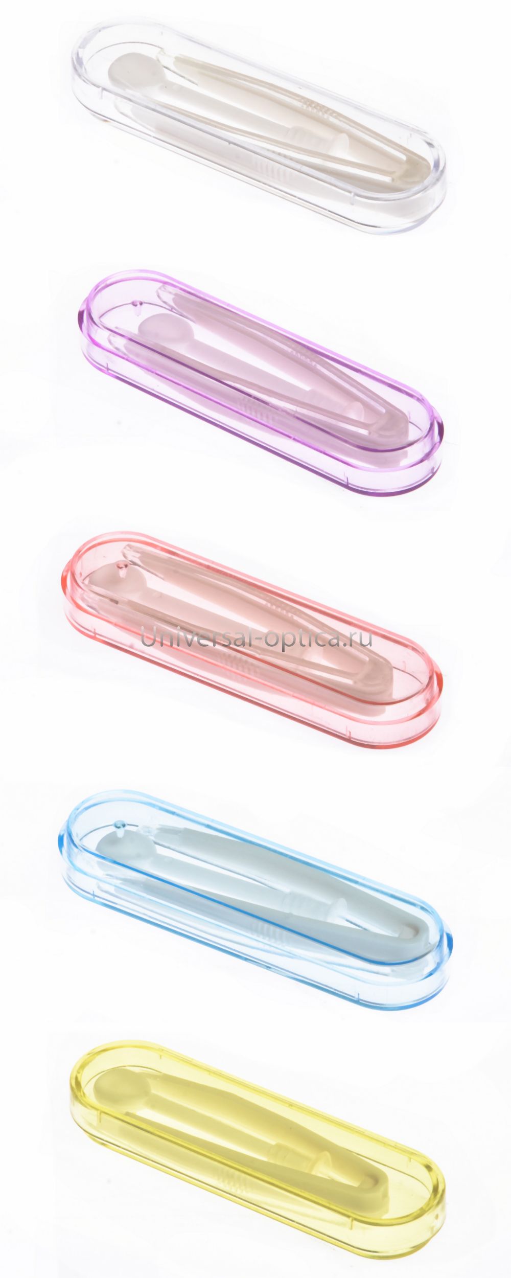 Пинцеты в футляре (упаковка 10 шт) 60 мм белый-О с палочкой от Торгового дома Универсал || universal-optica.ru