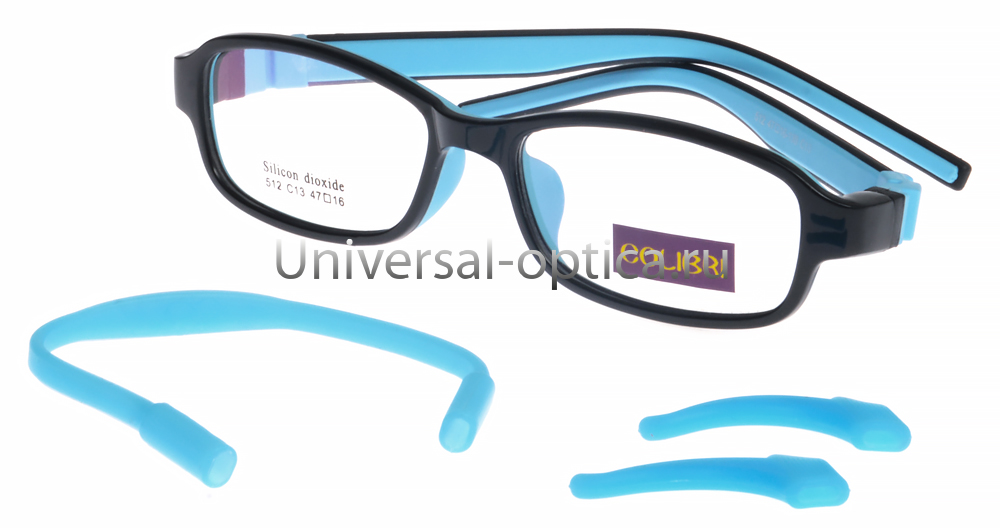 Оправа детская пластиковая Colibri 512 col. 13 (мягк. флекс) c резиночкой и стопперами от Торгового дома Универсал || universal-optica.ru