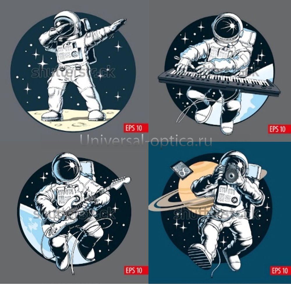 Салфетка из MF "УНИВЕРСАЛ" в индивидуальной упаковке (4шт.) Космонавт (18*18см) Китай от Торгового дома Универсал || universal-optica.ru