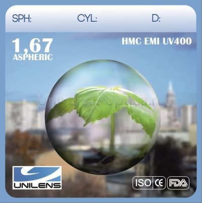 Линза пл. 1.67 AS HMC EMI UV UNILENS (КИТАЙ) от Торгового дома Универсал || universal-optica.ru