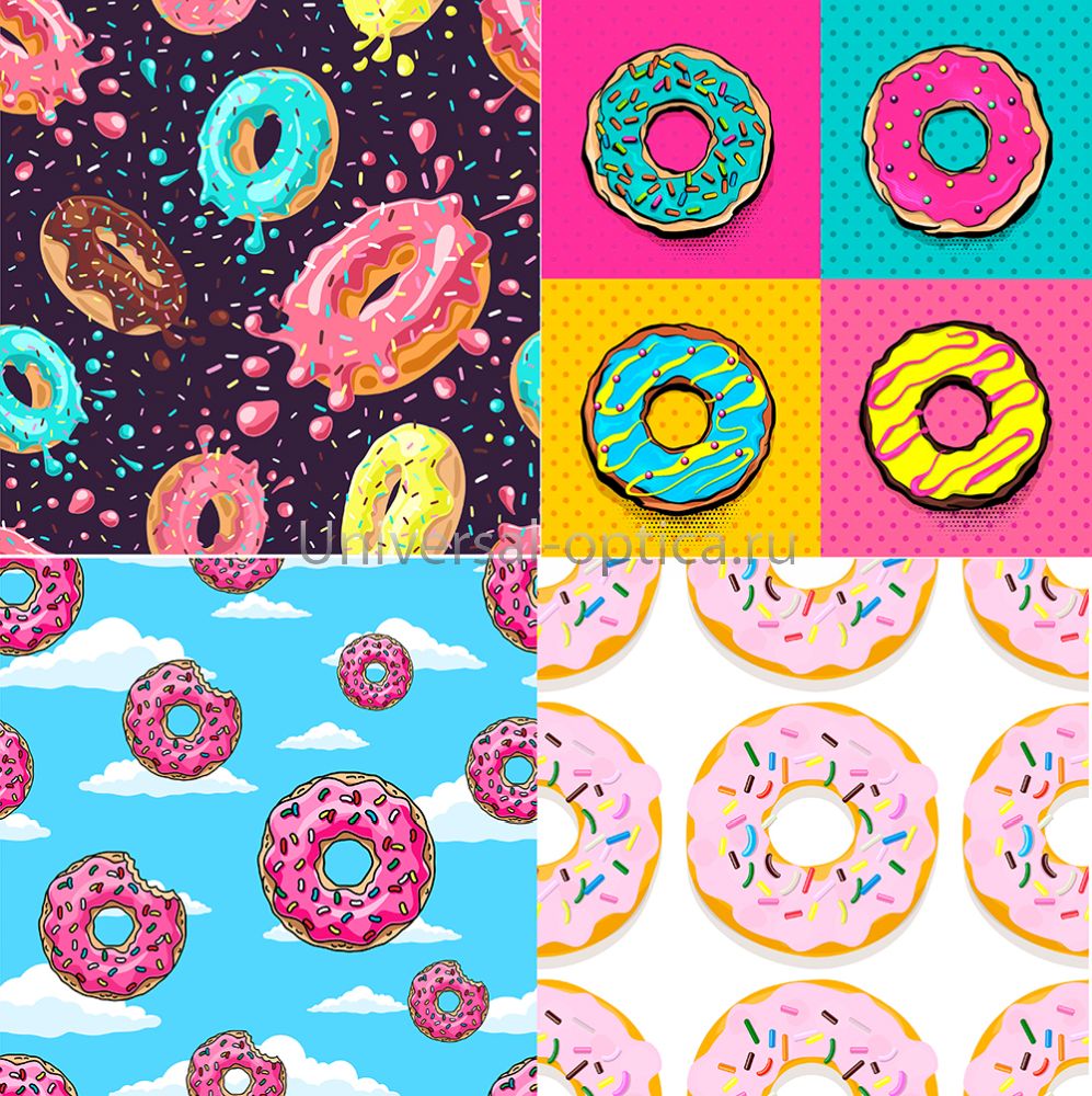 Салфетка из MF "УНИВЕРСАЛ" в индивидуальной упаковке (4шт.) Пончики (18*18см) Китай от Торгового дома Универсал || universal-optica.ru