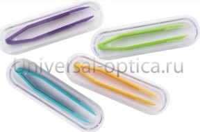 Пинцеты в футляре (упаковка 10 шт) 80 мм цветной-О от Торгового дома Универсал || universal-optica.ru