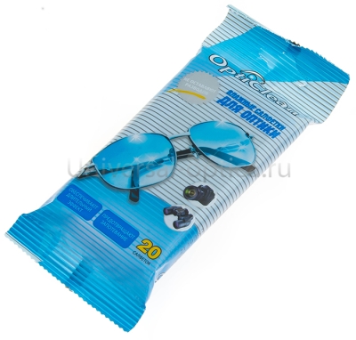 Салфетка влажная "OptiClean" для оптики (20 шт.) от Торгового дома Универсал || universal-optica.ru