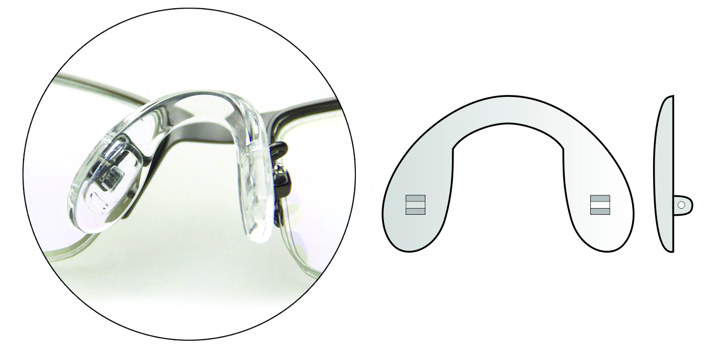 Носовые упоры (R)  силиконовые на винтах (27х14) "седло" (10 шт) от Торгового дома Универсал || universal-optica.ru