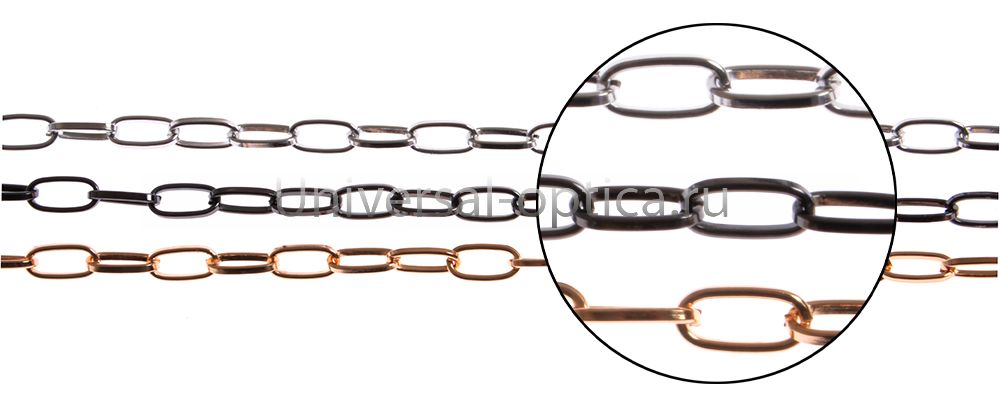 Цепочка металлическая в ассортименте (упаковка 10 шт) с крупным звеном-1 от Торгового дома Универсал || universal-optica.ru