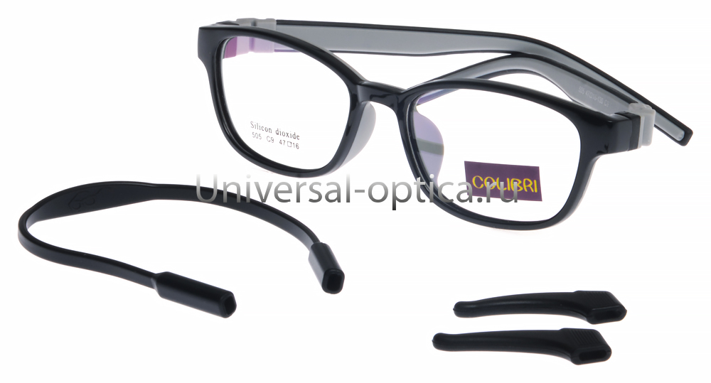 Оправа детская пластиковая Colibri 505 col. 9 (мягк. флекс) c резиночкой и стопперами от Торгового дома Универсал || universal-optica.ru