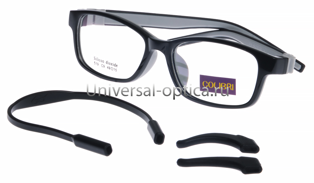 Оправа детская пластиковая Colibri 519 col. 9 (мягк. флекс) c резиночкой и стопперами от Торгового дома Универсал || universal-optica.ru