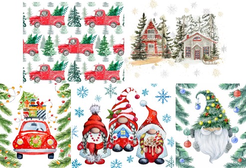 Салфетка из MF "УНИВЕРСАЛ" в индивидуальной упаковке (5шт.) Новый год-5 (15*18см) от Торгового дома Универсал || universal-optica.ru