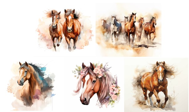 Салфетка из MF "УНИВЕРСАЛ" в индивидуальной упаковке (5шт.) Лошади-2 (15*18см) от Торгового дома Универсал || universal-optica.ru