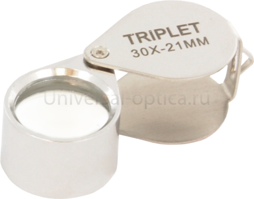 Лупа металлическая 11-21 (х10) складная ювелирная (Jeweler's loupe-Triplet) от Торгового дома Универсал || universal-optica.ru