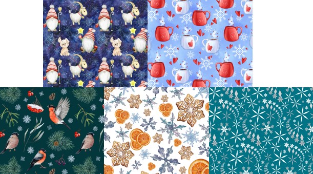 Салфетка из MF "УНИВЕРСАЛ" в индивидуальной упаковке (5шт.) Новый год-6 (15*18см) от Торгового дома Универсал || universal-optica.ru