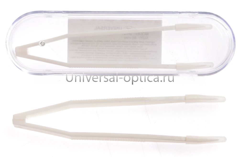 Пинцет 8 см в ф-ре S-781 (белый) (силиконовый наконечник) (упаковка 10 шт) %%% от Торгового дома Универсал || universal-optica.ru